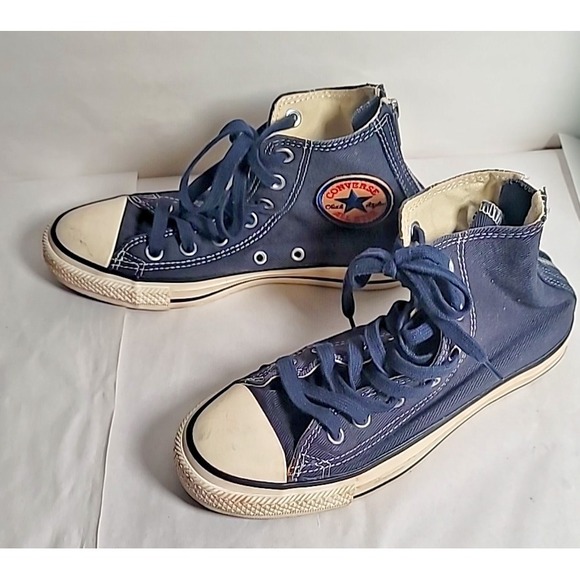 Converse All Star Chuck Taylor High Top Sneakers Back Zipper Navy US 5 Y2k - Picture 3 of 9